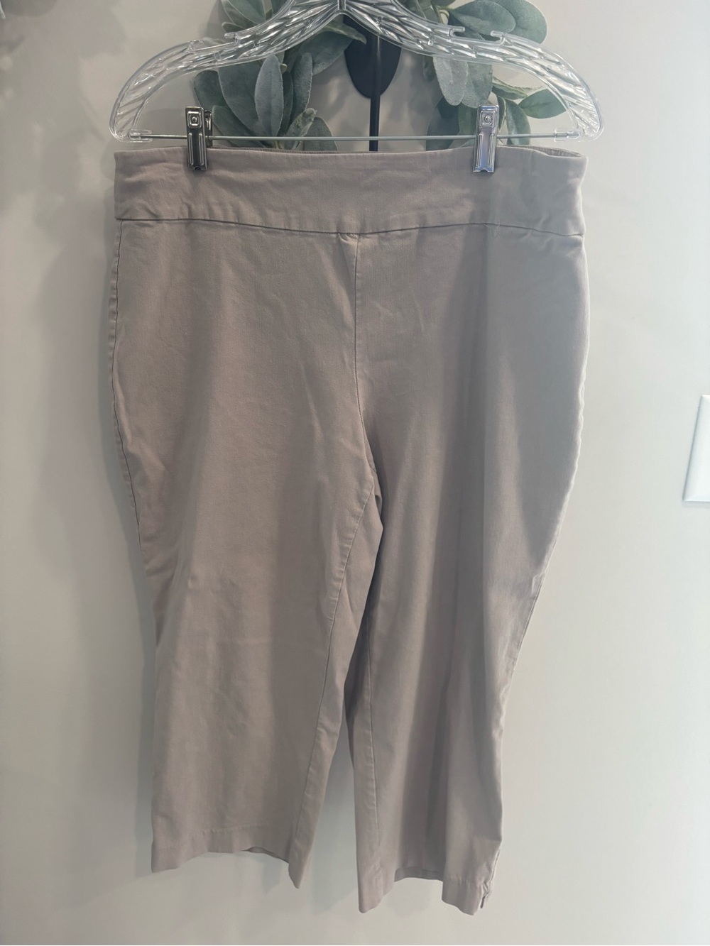 Dana Buchman Light Taupe Pull-On Capri Pants